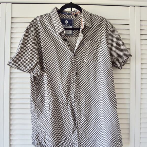 Noise Amsterdam XL White and Black Short Sleeve Button Down Shirt | Size XL - Picture 2 of 6